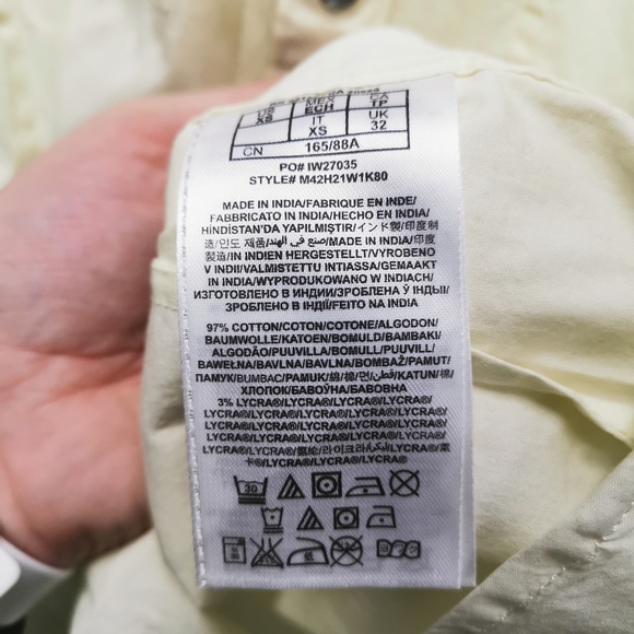 Guess Short Sleeve Button Front Shirt Cream / Very Pale Yellow - Picture 8 of 8